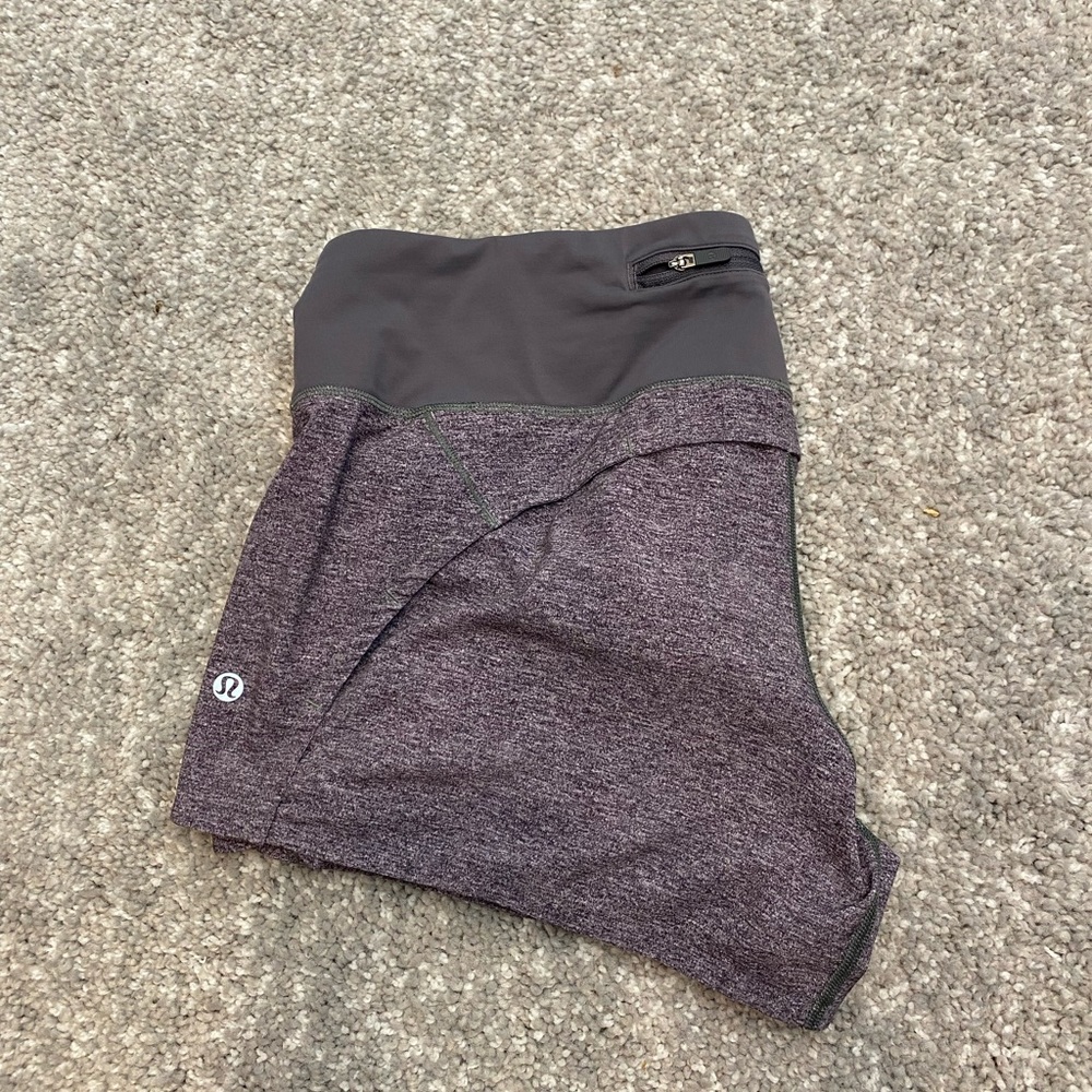 Lululemon speed, short heather, gray, size 10